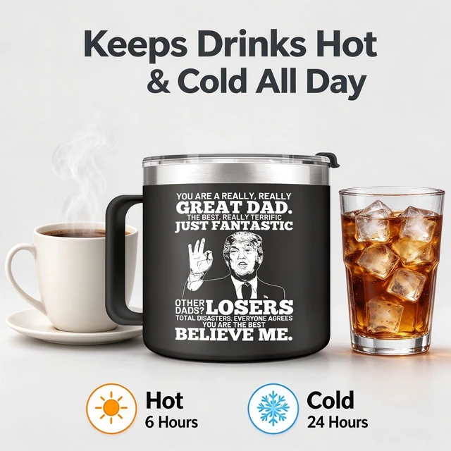 Alt view image 2 of 7 - Generic Brand Fathers Day Gifts 14 oz Black Tumbler Mug for Dad Gifts from Daughter Son, Christmas Birthday Step Dads Father in Law Bonus Daddy, Stainless Steel Insulated Travel Cup