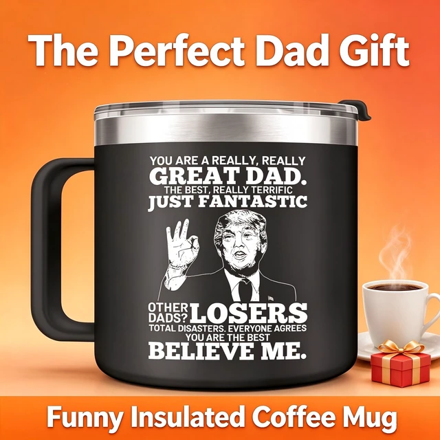 Main image of Generic Brand Fathers Day Gifts 14 oz Black Tumbler Mug for Dad Gifts from Daughter Son, Christmas Birthday Step Dads Father in Law Bonus Daddy, Stainless Steel Insulated Travel Cup