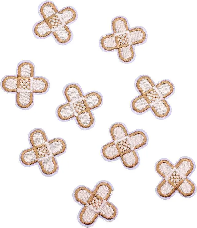 Main image of U-Sky Sew or Iron on Embroidered Patches | Adorable Mini Size Band-Aid Design with Stitch Details | Cute Medical Theme | DIY Fans Kids | Clothing Bags Accessories | 1.2"x1.2" 9PCs Pack