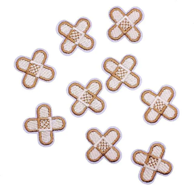 Alt view image 3 of 3 - U-Sky Sew or Iron on Embroidered Patches | Adorable Mini Size Band-Aid Design with Stitch Details | Cute Medical Theme | DIY Fans Kids | Clothing Bags Accessories | 1.2"x1.2" 9PCs Pack
