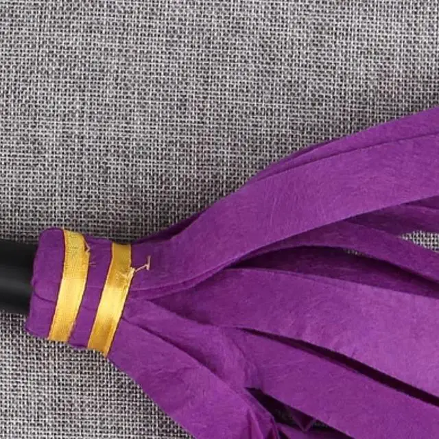 Alt view image 4 of 5 - Halloween Witch Broomstick - Purple Plastic Witches Broom Cosplay Prop