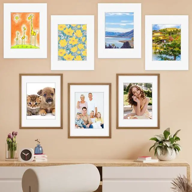Alt view image 7 of 7 - Phinus 8 Pack Picture Mats for Frames, Acid Free 11x14 Matted to 8x10, Picture Frame Mats for Pictures, Watercolor, Artwork and Prints (White)
