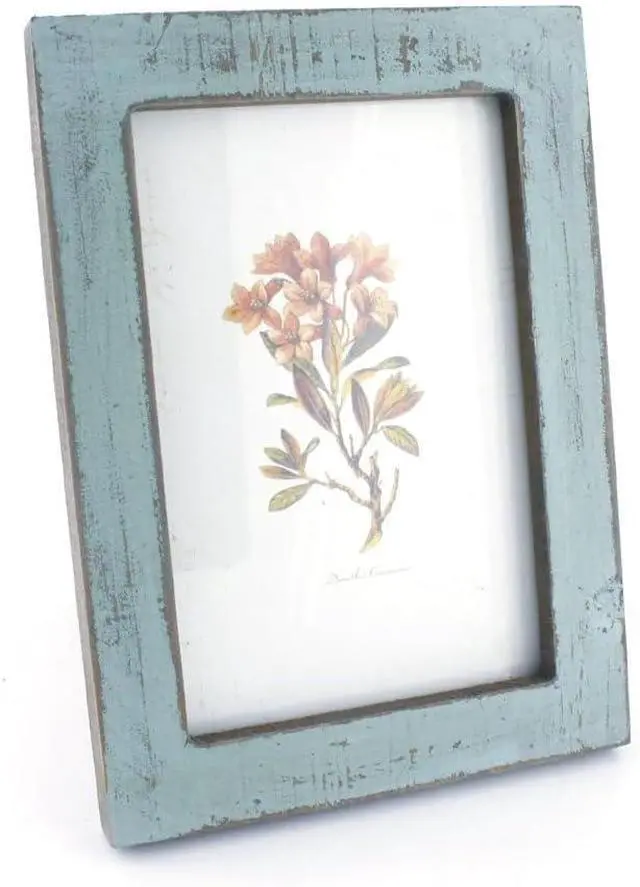 Alt view image 2 of 5 - 4x6 Inches Simple Rectangular Desktop Family Picture Photo Frame with Glass Front (Blue)