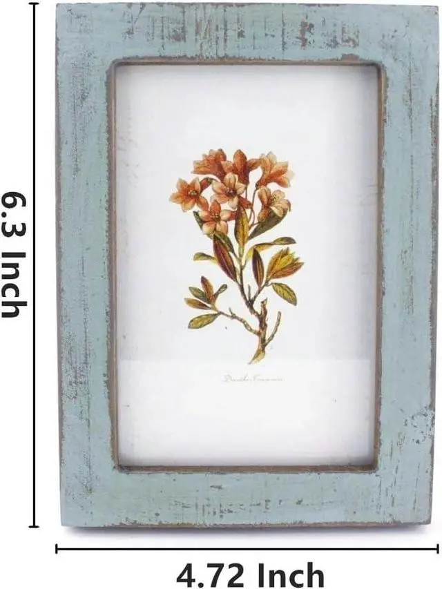 Alt view image 5 of 5 - 4x6 Inches Simple Rectangular Desktop Family Picture Photo Frame with Glass Front (Blue)