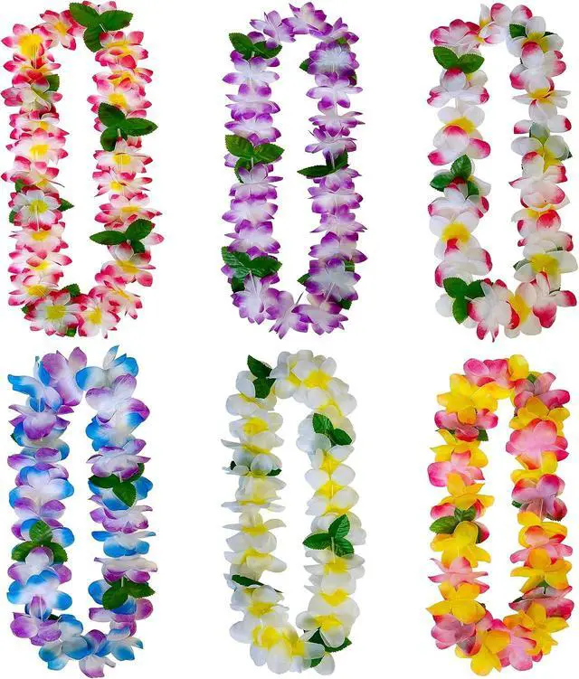 Alt view image 2 of 7 - GoodUping 18 Counts Hawaiian Leis, Flower Hair Clip, Headbands and Wristbands, Perfect Luau Party Supplies for Summer Beach Vacations, Essential Party Decorations for Birthday, Graduation, and Wedding