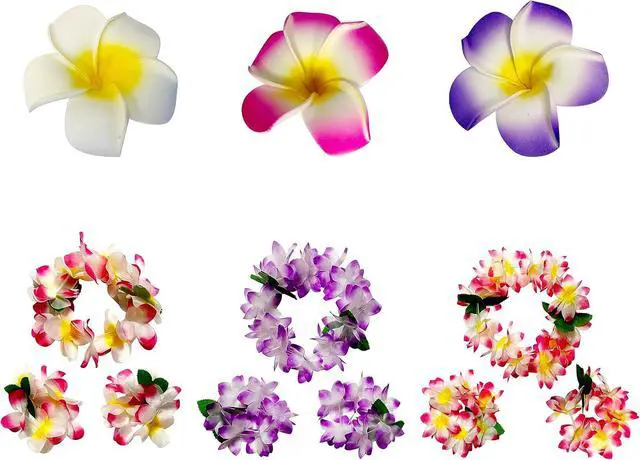 Alt view image 3 of 7 - GoodUping 18 Counts Hawaiian Leis, Flower Hair Clip, Headbands and Wristbands, Perfect Luau Party Supplies for Summer Beach Vacations, Essential Party Decorations for Birthday, Graduation, and Wedding