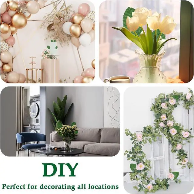Alt view image 6 of 7 - 50Pcs Artificial Silk Leaf, Fabric Floral Fake Wire Crafts Leaves