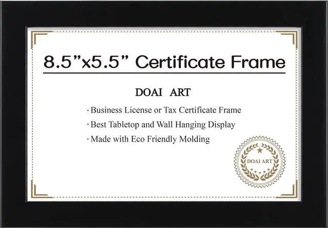 Main image of DOAI ART 8.5 x 5.5 Business License Frame Black