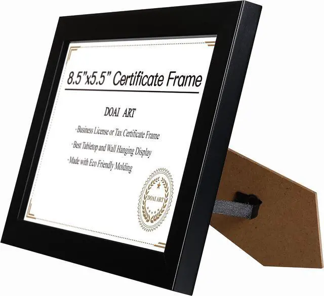 Alt view image 2 of 6 - DOAI ART 8.5 x 5.5 Business License Frame Black