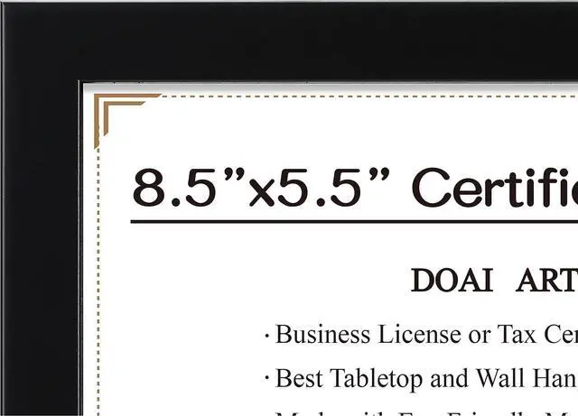 Alt view image 3 of 6 - DOAI ART 8.5 x 5.5 Business License Frame Black