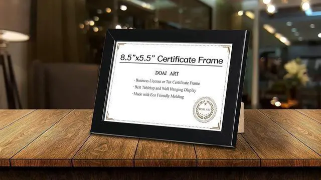 Alt view image 6 of 6 - DOAI ART 8.5 x 5.5 Business License Frame Black