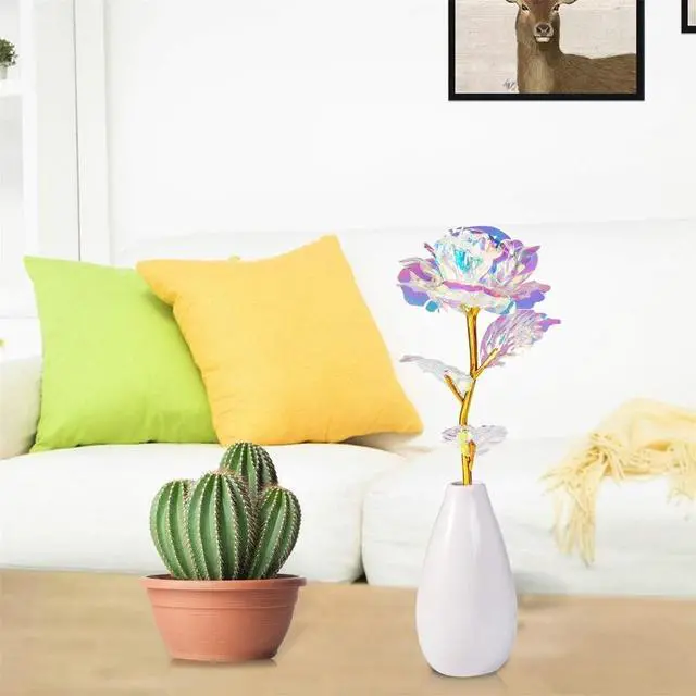 Alt view image 6 of 7 - Birthday Gifts for Women Mom Grandma - Artificial Rose Flowers with Vase