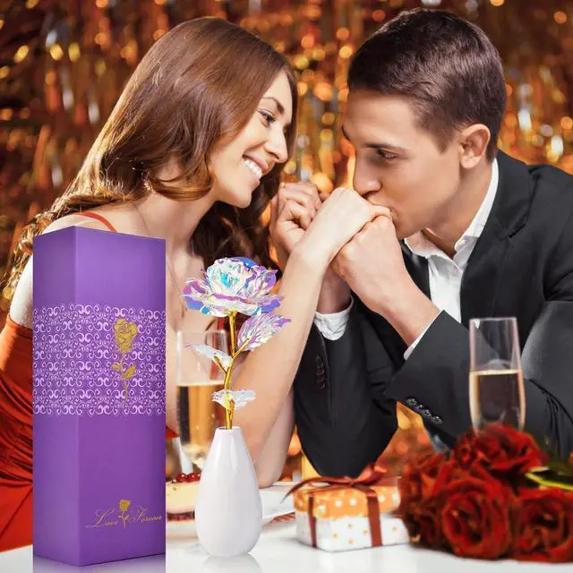 Alt view image 3 of 7 - Birthday Gifts for Women Mom Grandma - Artificial Rose Flowers with Vase