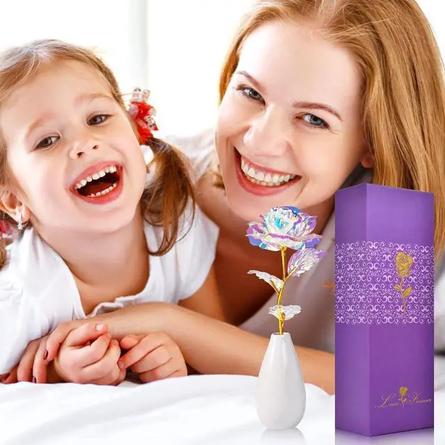 Alt view image 5 of 7 - Birthday Gifts for Women Mom Grandma - Artificial Rose Flowers with Vase
