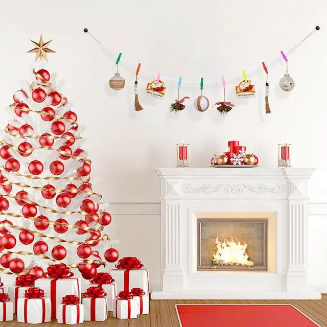 Alt view image 4 of 6 - KLOGTSIND Hanging Photo Display, Boho Wood Bead Garland Wall Decor