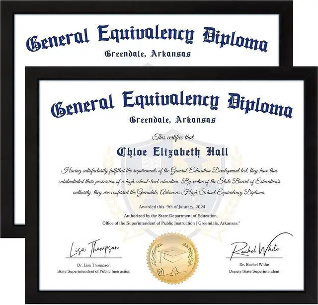 Main image of FIXSMITH 8.5x11 Diploma Frame, Black Picture Frames with Clear Plexiglass, 2 Pack Certificate Frames for Wall Display, 8.5x11 Document Frame, High School Diploma Frame