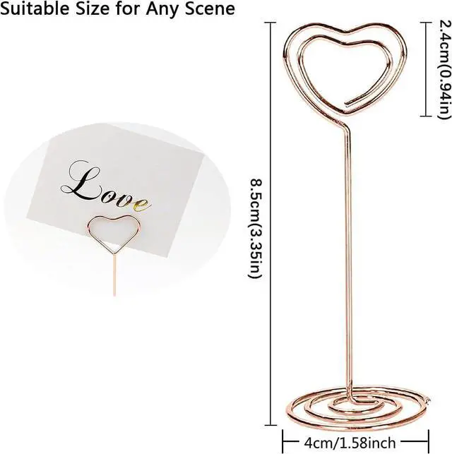Alt view image 3 of 3 - 20 Pcs Wedding Table Numbers Holders, Place Card Stands, Rose Gold