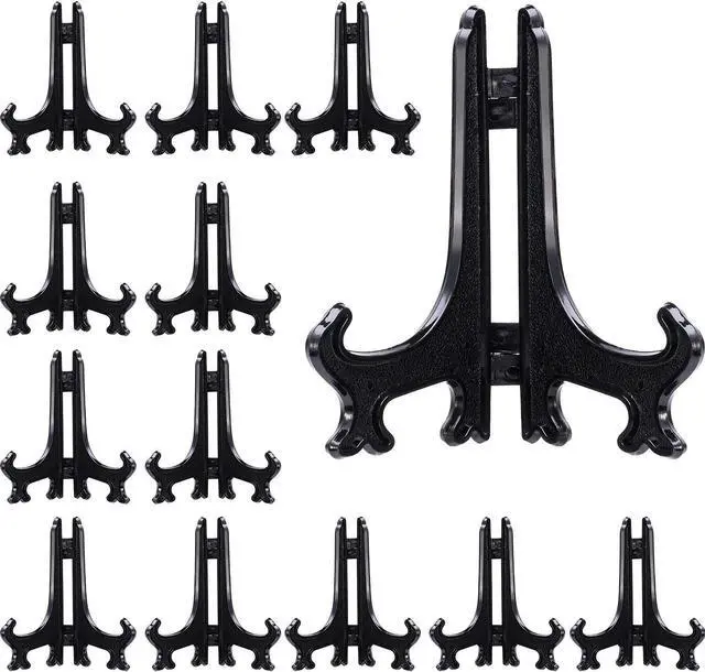 Main image of Boao 24 Pcs 4 Inch Plate Display Stands, Black Acrylic Easels for Cards