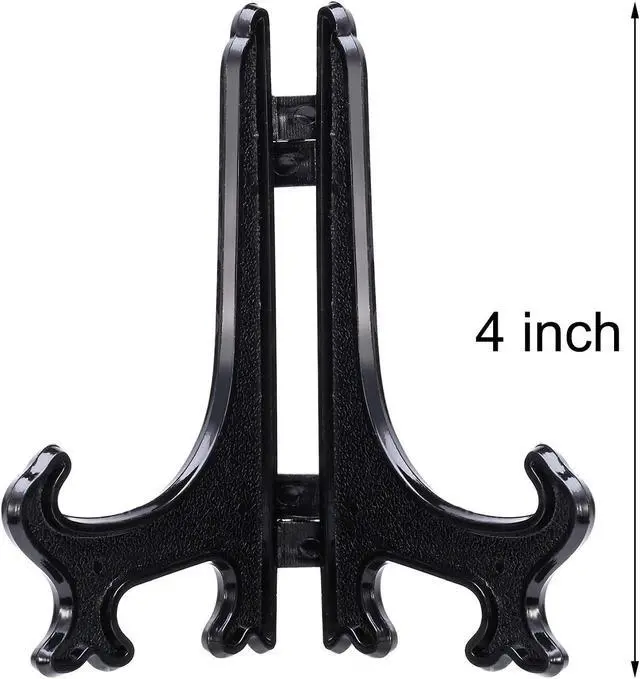 Alt view image 2 of 6 - Boao 24 Pcs 4 Inch Plate Display Stands, Black Acrylic Easels for Cards