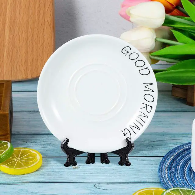 Alt view image 3 of 6 - Boao 24 Pcs 4 Inch Plate Display Stands, Black Acrylic Easels for Cards