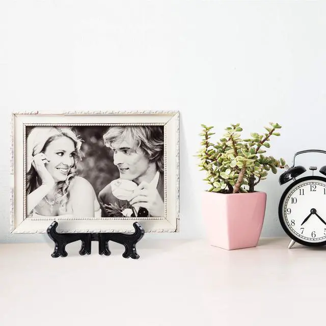 Alt view image 6 of 6 - Boao 24 Pcs 4 Inch Plate Display Stands, Black Acrylic Easels for Cards