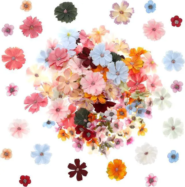 Main image of Mini Artificial Flowers for Decoration, 120 Pieces Small Fabric Silk Flowers Fake Wildflowers Garland Decoration Multicolor Rose Daisy Peony Flowers Heads for Home Wedding DIY Crafts Decoration