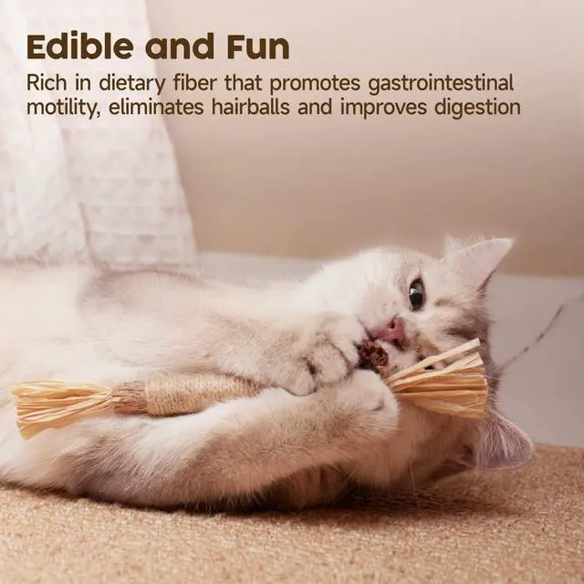 Alt view image 3 of 6 - Potaroma 3 Pack Natural Silvervine Sticks Cat Toys, Catmint Silvervine Blend Sticks, Catnip Kittens Chew Toys Teeth Cleaning, Matatabi Dental Care Cat Treat Edible Kitty Lick Toys, Package May Vary