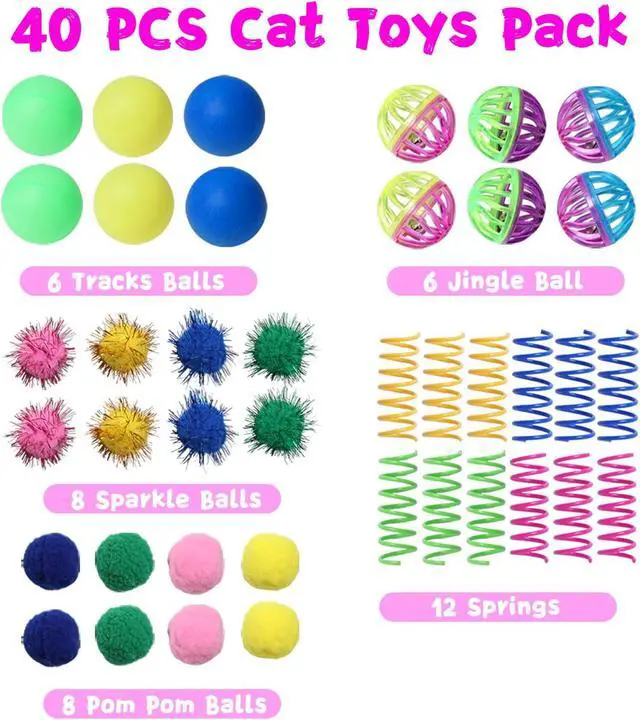 Alt view image 2 of 7 - Cat Toys for Indoor Cats 40 PCS Kitten Toys