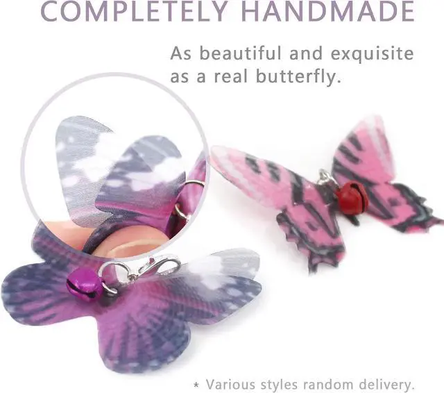 Alt view image 3 of 6 - SONGWAY Cat Butterfly Toy Replacement - 10 Pieces Mini Butterfly Cat Toys Replacement, Teaser Wand Toy Attachments, Insect Cat Toys Accessories Parts