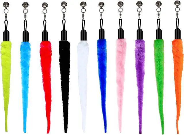 Main image of LASOCUHOO Cat Worm Toys, (10 Packs) Interactive Cat Wand Replacement, Wand Refill Attachments for Indoor and Ourdoor Cats