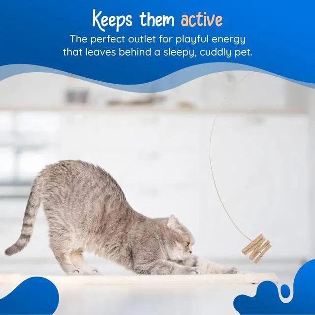 Alt view image 5 of 7 - Cat Dancer Interactive Cat Toy - Fun and Fitness for Your Furry Friend - Engaging Paper Roll Attached with 30 Inches Flexible Spring Steel Wire for Playful Cats 3 Pack