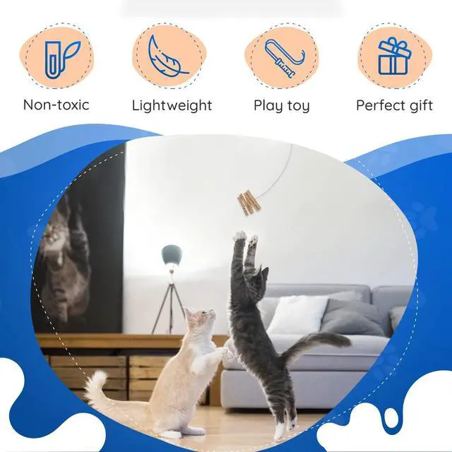 Alt view image 6 of 7 - Cat Dancer Interactive Cat Toy - Fun and Fitness for Your Furry Friend - Engaging Paper Roll Attached with 30 Inches Flexible Spring Steel Wire for Playful Cats 3 Pack