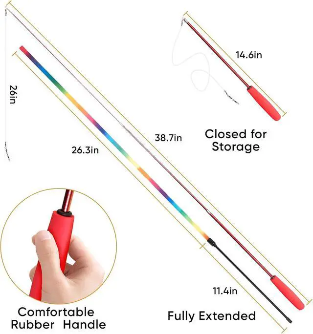 Alt view image 3 of 7 - Cat Toys for Indoor Cats, 13 Packs Interactive Cat Wand Toy Set