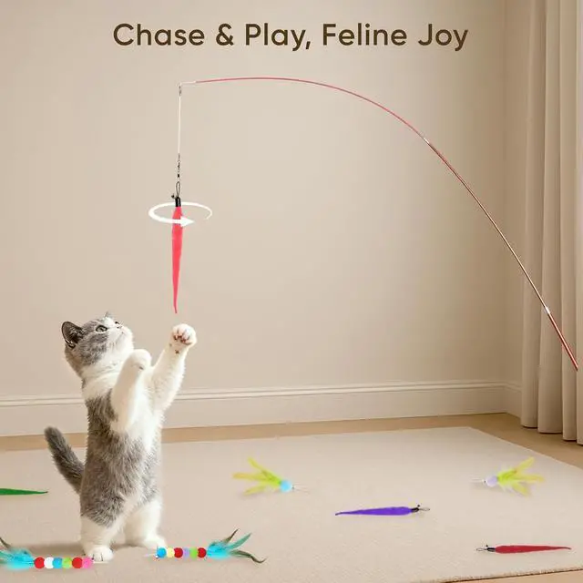 Alt view image 6 of 7 - Cat Toys for Indoor Cats, 13 Packs Interactive Cat Wand Toy Set