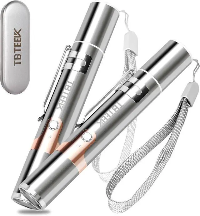 Main image of TBTeek Cat Toys, with Metal Case, 2 Pieces, Rechargeable, 7 Adjustable Patterns, Interactive Kitten Pet Dog Chase Toy for Cats Fun Playing Exercise