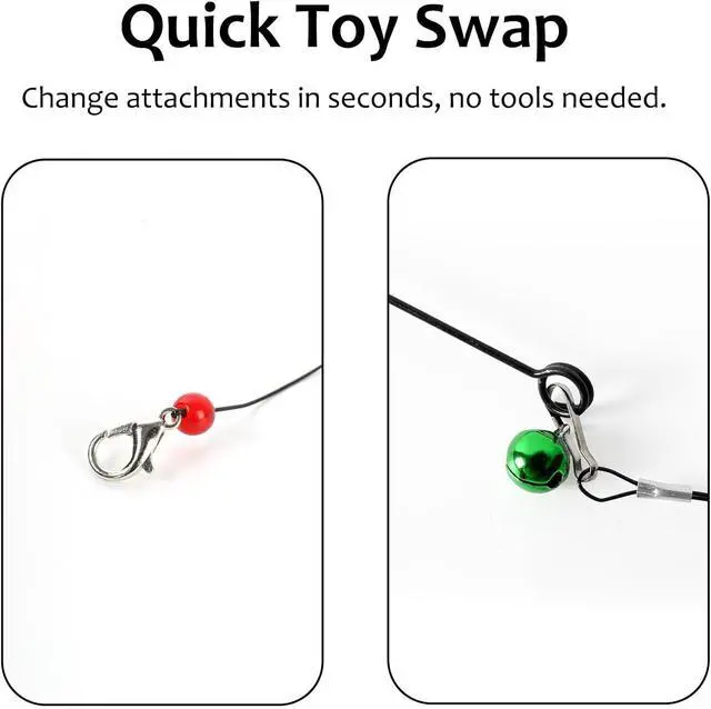 Alt view image 5 of 6 - Cat Wand Toy, 4PC Flying Bug Toys for Cats(4PC Bug Refills)