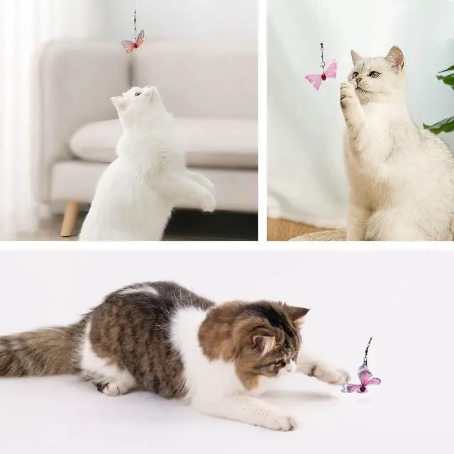 Alt view image 5 of 6 - SONGWAY Cat Butterfly Toy Replacement - 10 Pieces Mini Butterfly Cat Toys Replacement, Teaser Wand Toy Attachments, Insect Cat Toys Accessories Parts