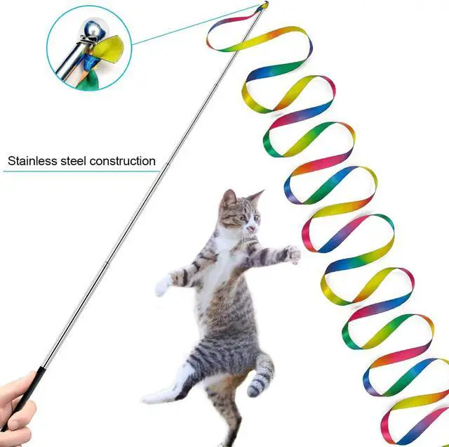 Alt view image 6 of 6 - ZPH Cat Toys,Interactive Feather Variety Pack for Cats Wand Kitten Toy-Includ Cat Exercise Toy Fluffy Mouse Worms&Fish
