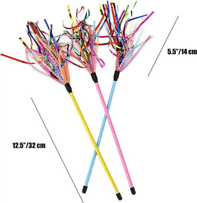Alt view image 2 of 6 - Cat Wands 3 PCS Durable Teaser Wands with Mylar Strips Interactive Cat Toy
