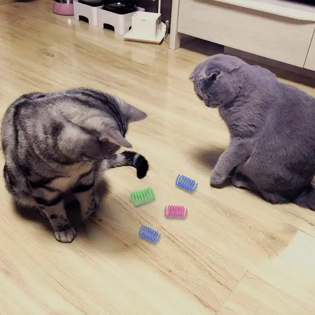 Alt view image 2 of 7 - Andiker Cat Spring Toy, 12 Pc Colorful Cat Kicker Toys Interactive Cat Toys for Indoor Cats Swatting, Biting, Hunting to Kill Time and Keep Fit