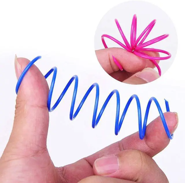 Alt view image 3 of 7 - Andiker Cat Spring Toy, 12 Pc Colorful Cat Kicker Toys Interactive Cat Toys for Indoor Cats Swatting, Biting, Hunting to Kill Time and Keep Fit