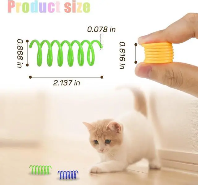 Alt view image 5 of 7 - Andiker Cat Spring Toy, 12 Pc Colorful Cat Kicker Toys Interactive Cat Toys for Indoor Cats Swatting, Biting, Hunting to Kill Time and Keep Fit