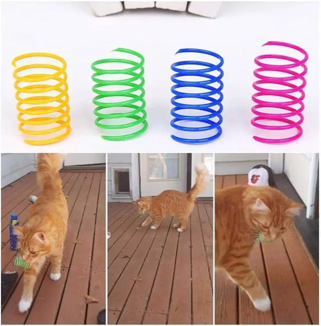 Alt view image 4 of 7 - Andiker Cat Spring Toy, 12 Pc Colorful Cat Kicker Toys Interactive Cat Toys for Indoor Cats Swatting, Biting, Hunting to Kill Time and Keep Fit