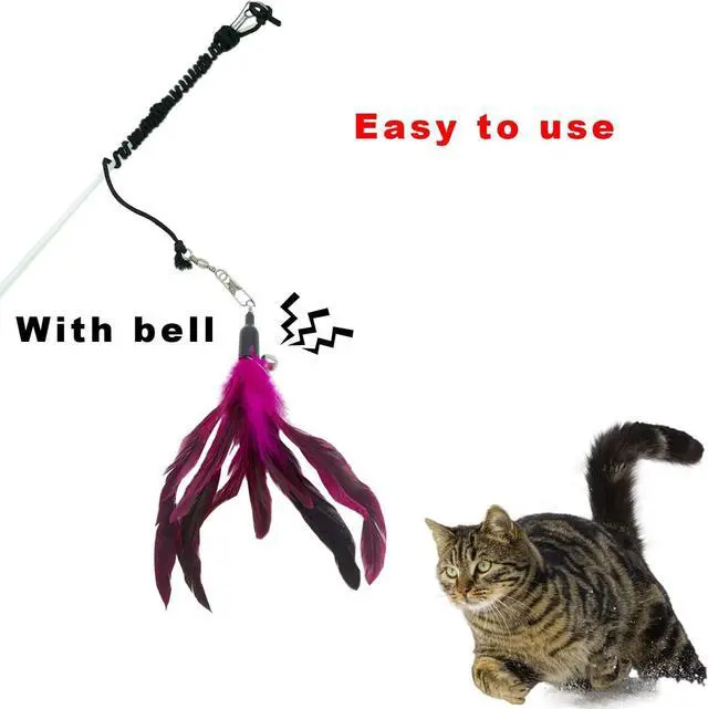 Alt view image 4 of 6 - CATENESS Cat Feather Toys Refills, 10 Pieces Cat Wand Replacement Feathers Toy for Indoor Cats