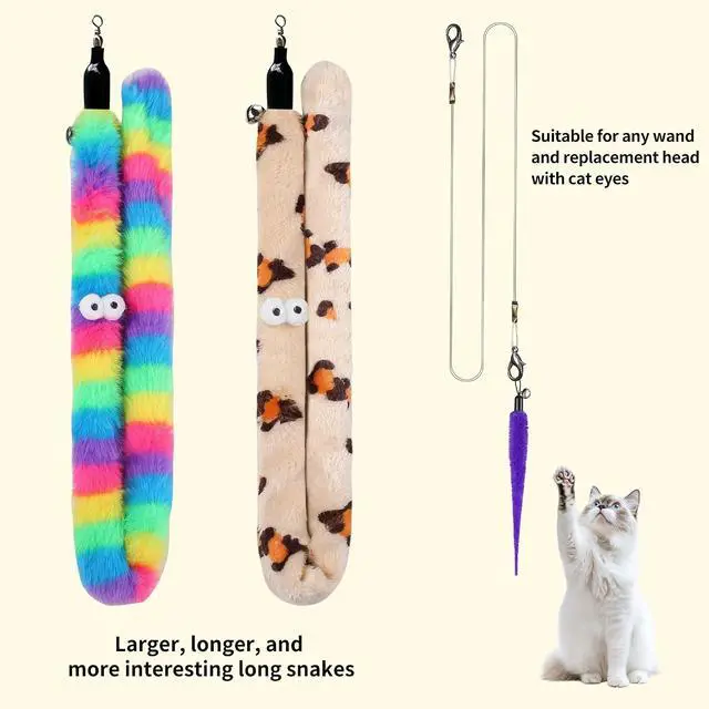 Alt view image 4 of 6 - 10Pcs Cat Fishing Pole Toy Attachments and 1PC Black String