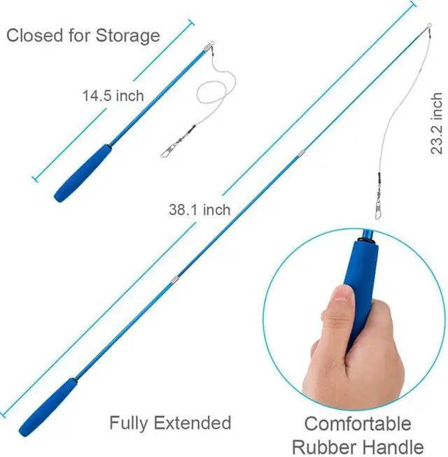 Alt view image 2 of 7 - Retractable Cat Wand - Interactive 3-Section Teaser Toy, Fishing Pole Exerciser for Cats and Kittens (Replacement Not Included)
