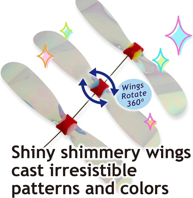 Alt view image 3 of 6 - NECOICHI Crinkly Critters Dancing Dragonfly Trio Wire Cat Wand No.1 Selling Cat Toy in Japan