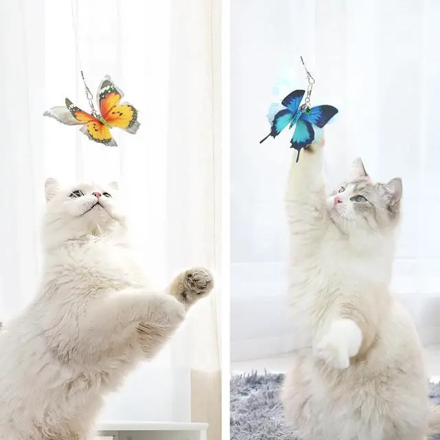 Alt view image 5 of 6 - SONGWAY Cat Butterfly Toy Replacement - 7 Pieces Butterfly Cat Toys Accessories,Teaser Wand Attachments, Interactive Cat Toys for Indoor Cats Kittens