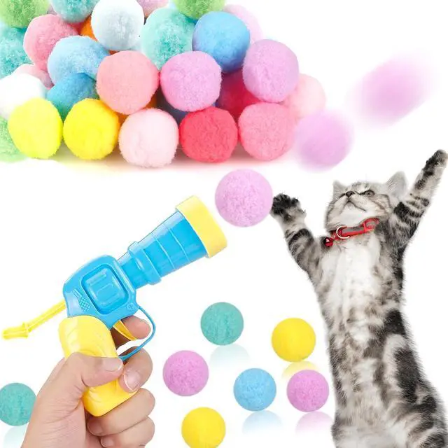 Main image of MeoHui 31Pcs Cat Ball Toy Launcher Gun, Cat Balls Fetch Cat Toys