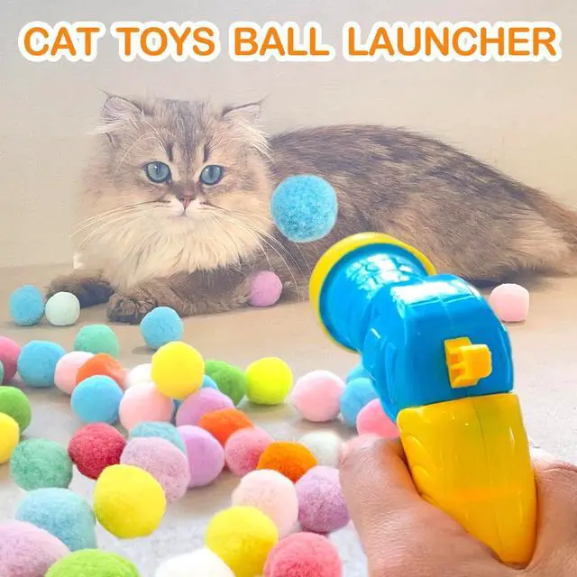 Alt view image 2 of 7 - MeoHui 31Pcs Cat Ball Toy Launcher Gun, Cat Balls Fetch Cat Toys